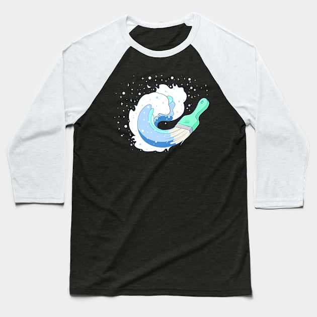 Wave Brush Baseball T-Shirt by TheSamDS